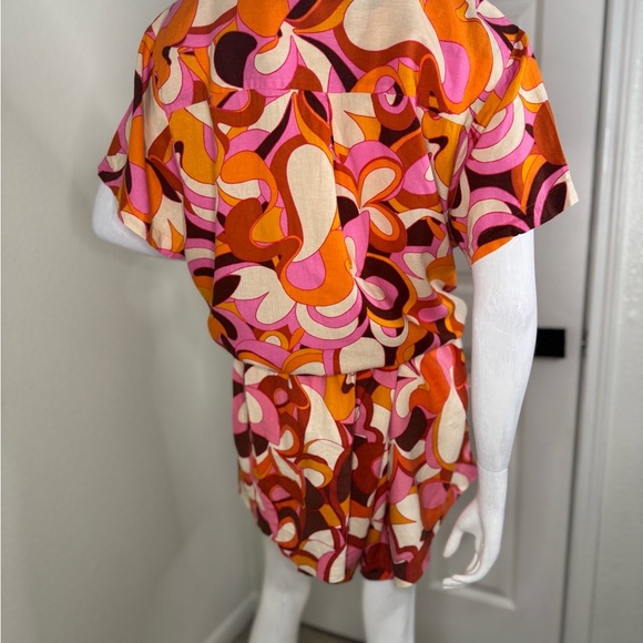 Ava & Viv Orange Red Resort Wear Set Of Shorts And Shirt Size 1X. - Picture 13 of 15